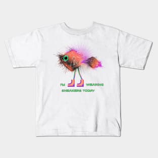 Powdery walking fish in sneakers Kids T-Shirt